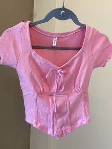 Pink Bow Corset Top