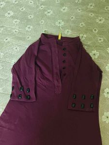 Maroon Kurta with Embellishments