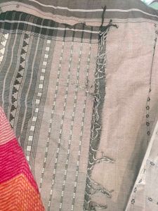 Striped Patterned Fabric Cotton Saree