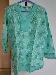 Beautiful Short Chikankari Kurti Unused