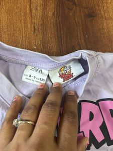 zara pastel purple top 8-9yrs old girls
