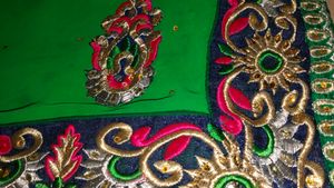 Green Embroidered Saree