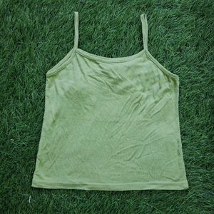 Green Plaid Crop Top with inner