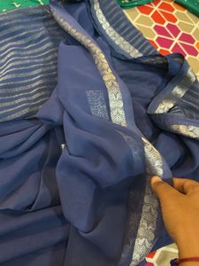Resham Border Saree Wuth Blouse