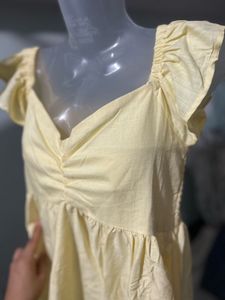 Butter Yellow Flutter Sleeve Top