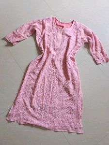 Pink Embroidered Kurta
