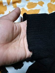 Black Puff Sleeve Top