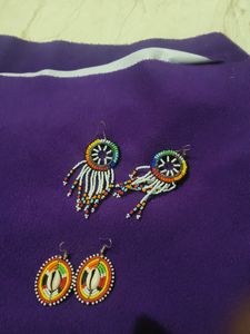 BEAD HANDMADE AFRICAN  2 Pair EARINGS