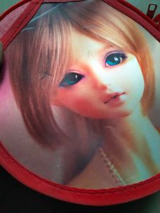 Red Doll Print Circle Bag