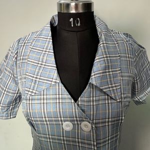 Vintage Plaid Button Down Dress