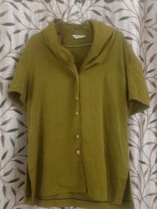 Olive Green Button-Down Shirt