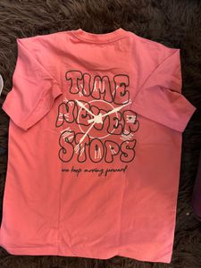 Trendy Pink Graphic Oversized Tee