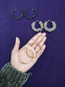 Set of 3 Earring Hoops