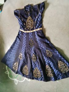 Elegant Navy Blue Embroidered Dress