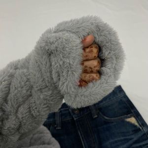 Brand New Without Tag Crop Grey Fur Jacket
