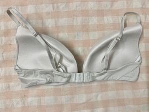 Elegant White Silver Bra
