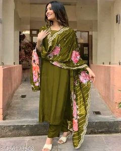 New Disign Kurta Pant Dupatta Set 🌈🍂