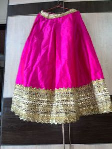 Lightweight Pink Cotton Silk Lehenga with Mirror &amp;
