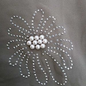 Elegant Floral Dupatta With Beadwork Embroidery