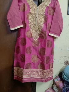 Pink &amp; Gold Kurta salwar set