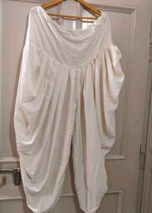 Off White Dhoti With Kurta For Navratri Festival