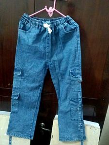 Blue Denim Cargo Pants