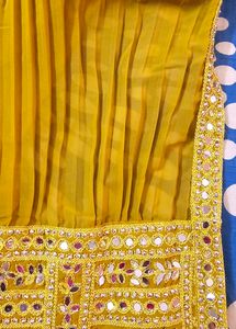 Mustard Yellow Long Kurta With Palazzao And Dupatt