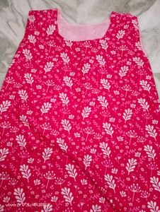 Red Floral Print Sleeveless Dress
