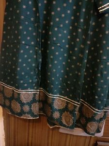 Emerald Green Kurti with Gold Detailing