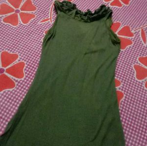 Olive Green Ruffle Top