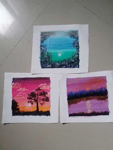 Set of 3 Original Landscape Paintings