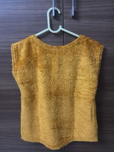Gold Terry Cloth Sleeveless Top
