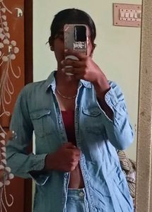 Cotton Blend Denim Coat