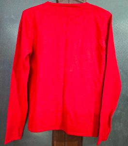 Red Embroidered Cardigan