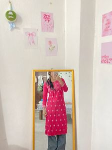 SALE:- Pink Embroidered Kurta