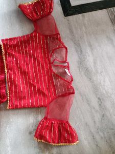 Red &amp; Gold Girls Lehenga Choli