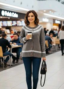 Crochet Chic Sweater (free🎁white net top)