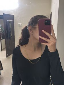 Black Long Sleeve Crop Top