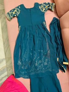 Teal Embroidered Salwar Kameez