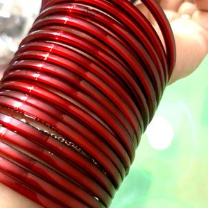 Glass Bangles Dark Red Colour