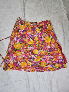 Zara Floral Wrap Around Skirt