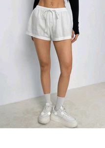 White Drawstring Shorts