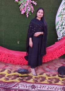 Black Sequence Kurta Set With Thread Work
