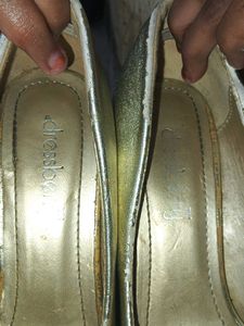 Gold Pointed Toe Heels