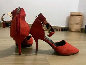 Women Heels Footwear Red