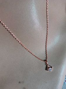 Rose Gold Square Pendant Necklace