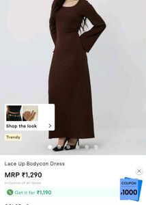 Brown Ribbed Maxi Dress