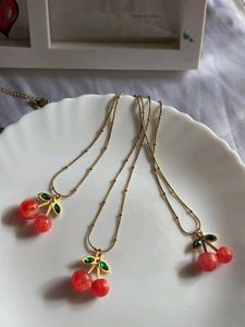 Cute Cherry Pendant Necklace..