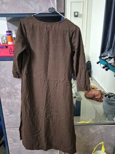 Embroidered Brown Kurta
