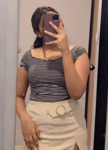 Stripped Off-Shoulder Top